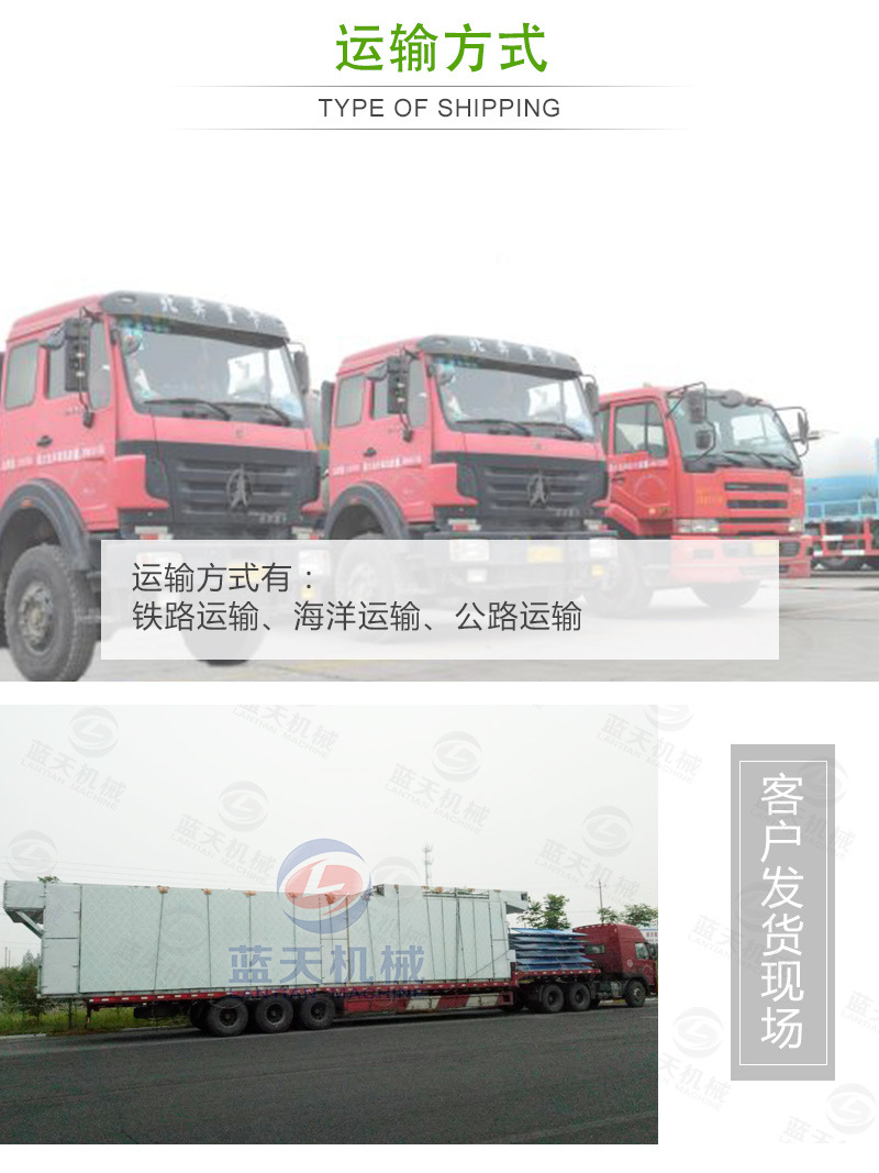 豆角網(wǎng)帶烘干機(jī)發(fā)貨現(xiàn)場(chǎng)