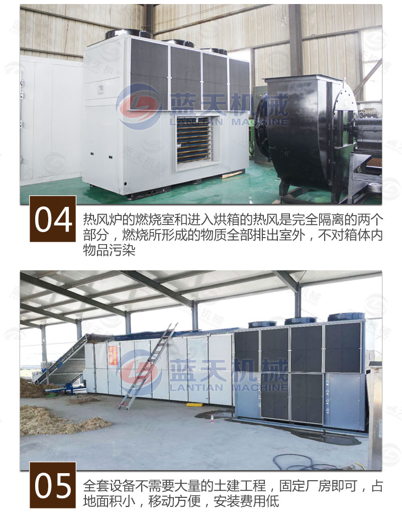 食用菌網(wǎng)帶烘干機(jī)特點