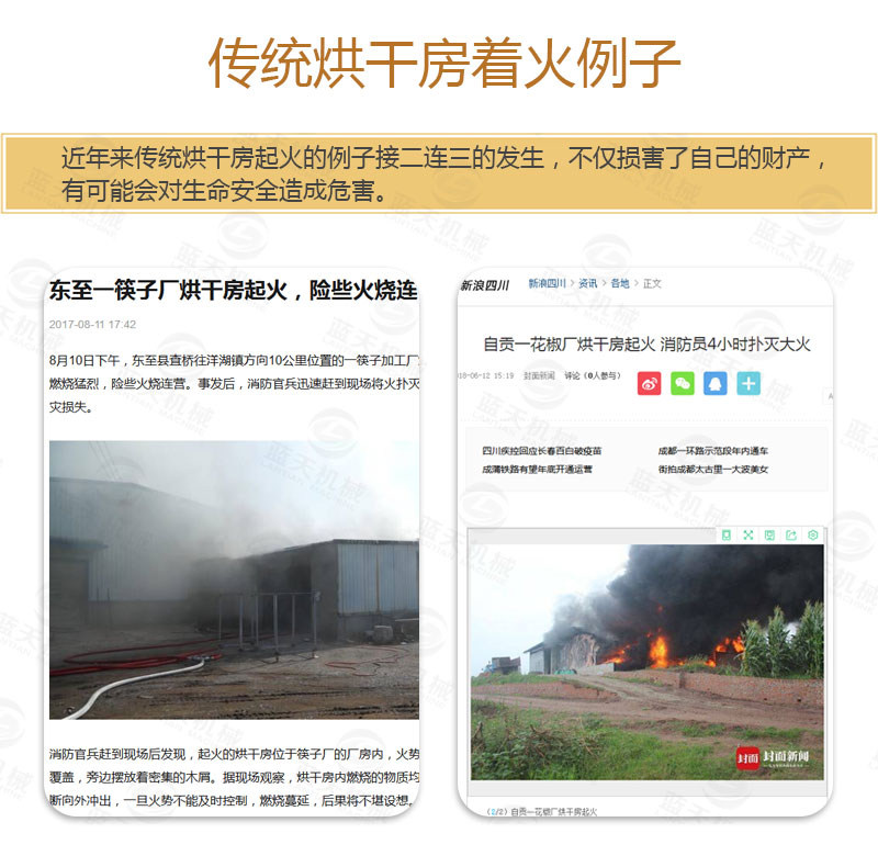 檸檬片網(wǎng)帶烘干機(jī)傳統(tǒng)烘干房著火