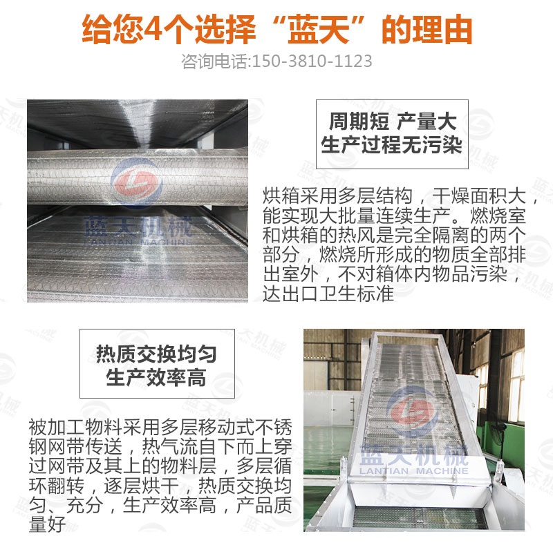 地瓜干網(wǎng)帶式烘干機(jī)選擇藍(lán)天