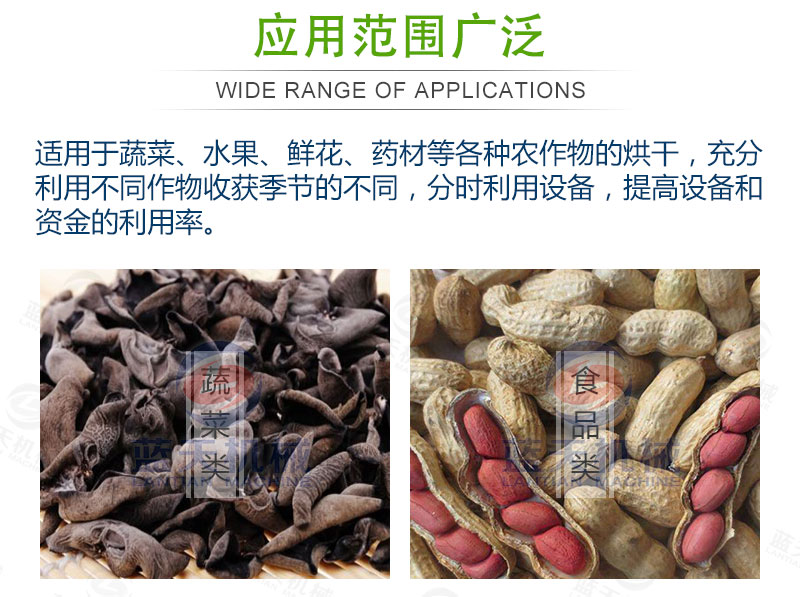 花生網(wǎng)帶式烘干機(jī)應(yīng)用范圍廣泛